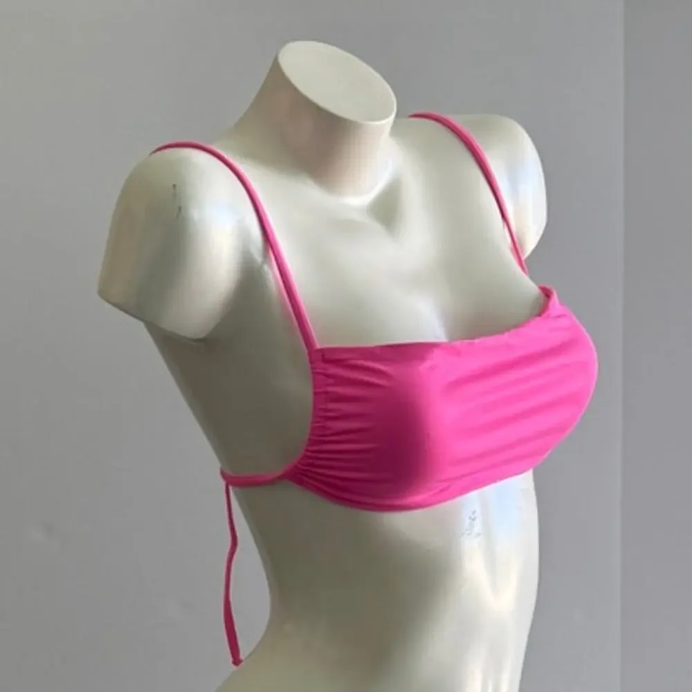 Frankies Bikinis Kailyn String Bandeau Bikini Top - Pink Punch - Large